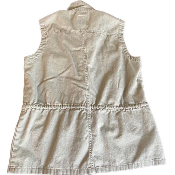 Candies olive green vest with zipper and pull tie and pockets Size M women’s - Picture 2 of 11